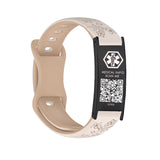 MD1558-QR Womens Floral Silicone Medical ID Bracelet With QR Code ~ 7 Color Choices