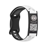 MD1558-QR Womens Floral Silicone Medical ID Bracelet With QR Code ~ 9 Color Choices