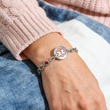 MD1576-QR Birthstone QR Code Medical ID Stainless Bracelet