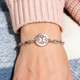 MD1576-QR Birthstone QR Code Medical ID Stainless Bracelet