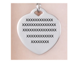 SP0167-MOP-SS  Heart Charm Medical ID Alert Necklace Custom Engrave