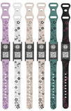 MD1558-QR Womens Floral Silicone Medical ID Bracelet With QR Code ~ 9 Color Choices