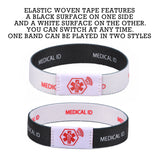 NFC021 NFC Woven Adult 2 Sided Black & White Medical ID Bracelet