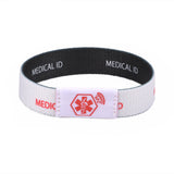 NFC021 NFC Woven Adult 2 Sided Black & White Medical ID Bracelet