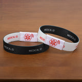 NFC021 NFC Woven Adult 2 Sided Black & White Medical ID Bracelet