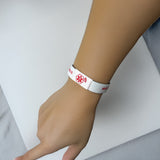 NFC021 NFC Woven Adult 2 Sided Black & White Medical ID Bracelet