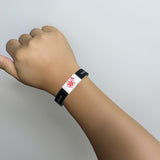 NFC021 NFC Woven Adult 2 Sided Black & White Medical ID Bracelet
