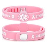 1535P-NOBP Lymphedema Adjustable Silicone Bracelet Pink