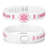 1535W-NOBP Lymphedema Adjustable Silicone Bracelet White