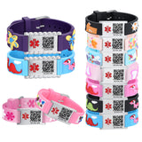 MD-QR-SILC 10 Prints Child Youth Silicone Medical ID Bracelet With QR Code