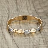 QR0337-G Gold Stainless Steel Sleek Link Medical Id Bracelet With QR Code