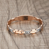 QR0337-RG Rose Gold Stainless Steel Sleek Link Medical Id Bracelet With QR Code