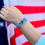 MD-QR-SILC 10 Prints Child Youth Silicone Medical ID Bracelet With QR Code
