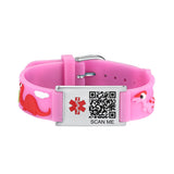 MD-QR-SILC 10 Prints Child Youth Silicone Medical ID Bracelet With QR Code