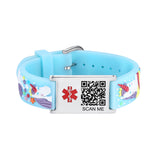 MD-QR-SILC 10 Prints Child Youth Silicone Medical ID Bracelet With QR Code