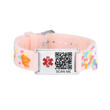 MD-QR-SILC 10 Prints Child Youth Silicone Medical ID Bracelet With QR Code
