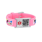 MD-QR-SILC 10 Prints Child Youth Silicone Medical ID Bracelet With QR Code