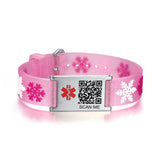 MD-QR-SILC 10 Prints Child Youth Silicone Medical ID Bracelet With QR Code
