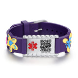 MD-QR-SILC 10 Prints Child Youth Silicone Medical ID Bracelet With QR Code