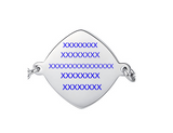MD1542-SS Diamond Shape Medical Alert ID Simple Rolo Chain Bracelet - CUSTOM ENGRAVE