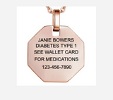 MP0270-AB Stainless Silver Abolone Medical ID Necklace ~ Custom Engrave
