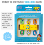 ALL-10551 AllerMates Multi Charm Food Allergy Silicone Bracelet