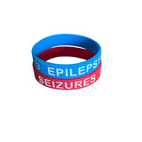 SIL-08 Kid/Youth/XS Adult Epilepsy & Seizures Silicone Bracelet Set 3 Color Choices!