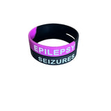 SIL-08 Kid/Youth/XS Adult Epilepsy & Seizures Silicone Bracelet Set 3 Color Choices!