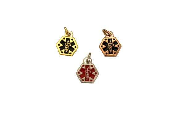 TC Medical Id Mini Stainless Charms Silver, Gold, Rose Gold