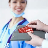 V3 - Red Aluminum Medical ID Wallet Card QR Code ~ Custom Engrave