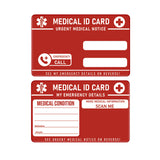 V3 - Red Aluminum Medical ID Wallet Card QR Code ~ Custom Engrave