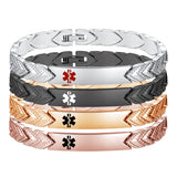 MD0674 Titanium Medical Alert ID Thin Bracelet ~ CUSTOM ENGRAVE