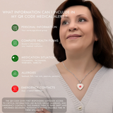 SP0171-QR Stainless Steel Silver Star Medical ID Necklace With QR Code