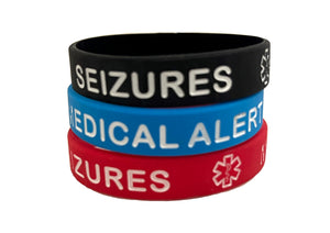 SIL-16 Child Youth Seizures Silicone Bracelet Set of 3