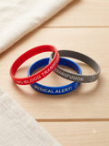 SIL-18 No Blood Transfusion Silicone Medical ALert Bracelet 3 PC Set