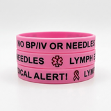 SIL-B-SWL Lymphedema Alert No Bp/IV/Needles Silicone Bracelet