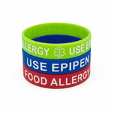 SIL-14  Child/Youth Food Allergy Use Epipen Silicone Bracelet Set