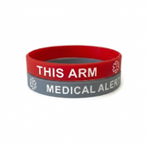 SIL-30 Dialysis Patient No Bp/IV/Needles Silicone Bracelet Set of 2