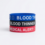 SWA-04 Medical Alert! Blood Thinner Silicone Bracelet Set of 3