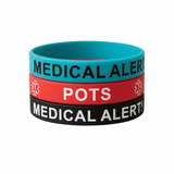 SIL-35 POTS Medical Alert! Silicone Bracelets ~ Set of 3