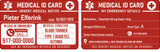 V1 - Red Aluminum Medical ID Wallet Card ~ Custom Engrave