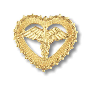 1010 Caduceus (Filigreed Heart) Emblem Pin