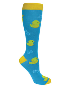 386-YDS Yellow Ducks & Bubbles 15-18mmHG Compression Socks