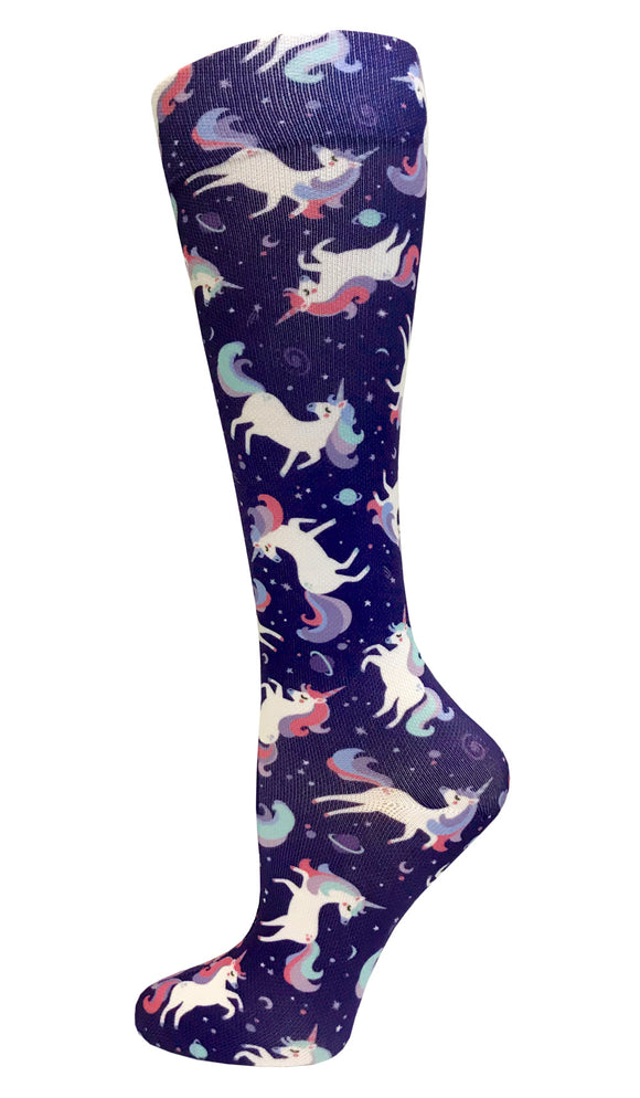 387-UNV Unicorn Violet 15-20mmHG Soft Compression Socks