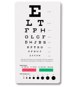 3909 Snellen Pocket Eye Chart