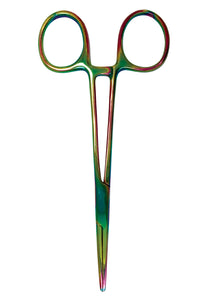 500-RAI 5.5 Inch Kelly Straight Forcep - Rainbow Finish