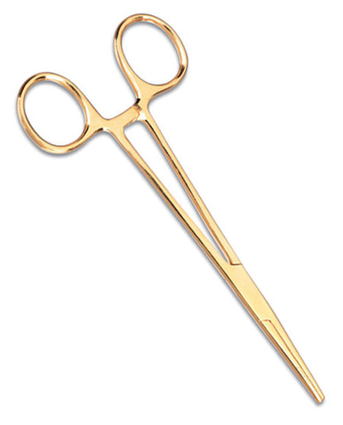 502 5.5 Inch Kelly Gold Plated Forcep