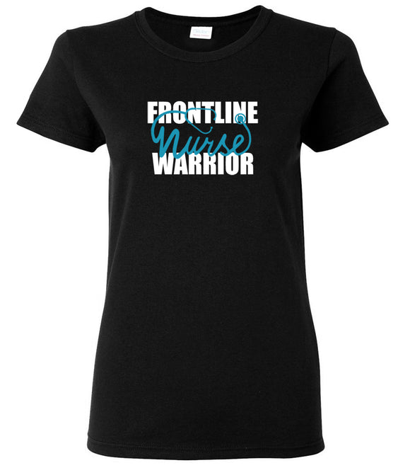 811-FWB Frontline Warrior Nurse Ladies T Shirt Black