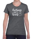 811-WHN Nursing is Work of Heart T Shirt Navy