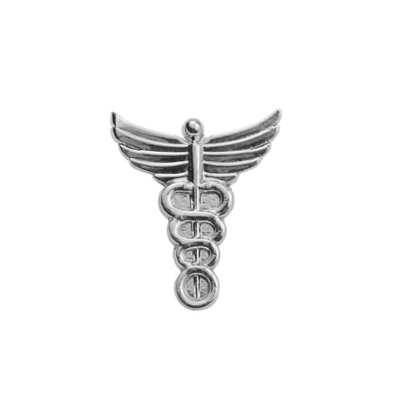 TM-94508 Medical Caduceus Emblem Pin (Silver)